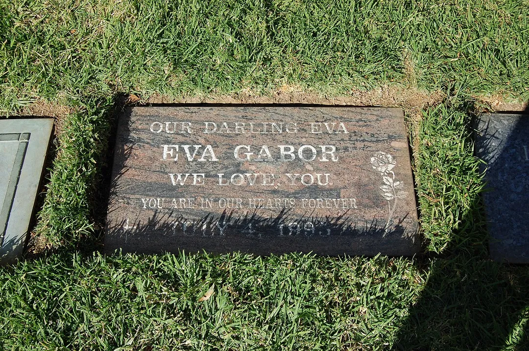 Eva Gabor grave at Westwood Village Memorial Park Cemetery in Brentwood, California. December 2011.