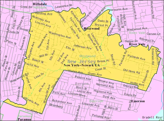 U.S. Census Bureau map of Westwood