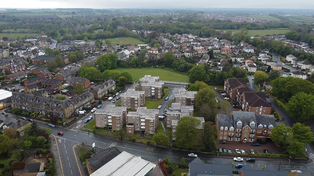 Aerial photographs of Wetherby, West Yorkshire.  Taken on the afternoon of Saturday the 8th of May 2021.