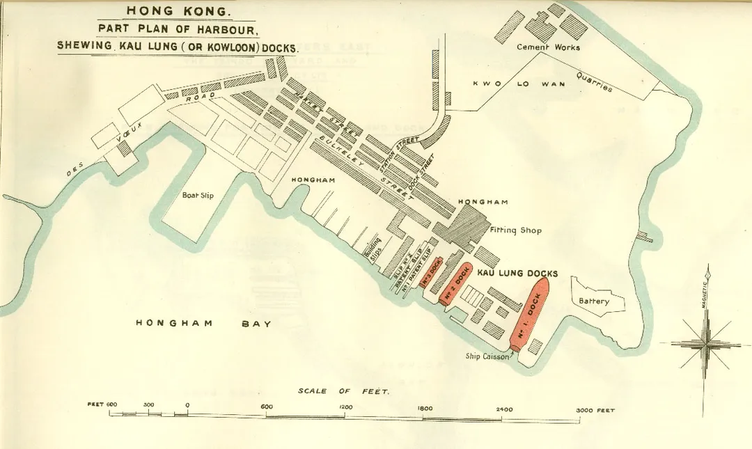 The plan of the Kowloon Dockyard in the 1900s.