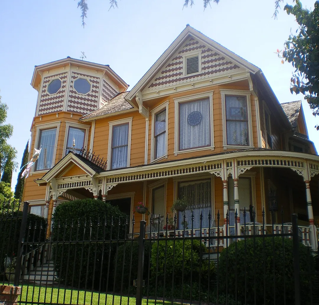 Home of C.W. Harvey, corner of Painter &amp; Beverly, Whittier, California, c. 1888