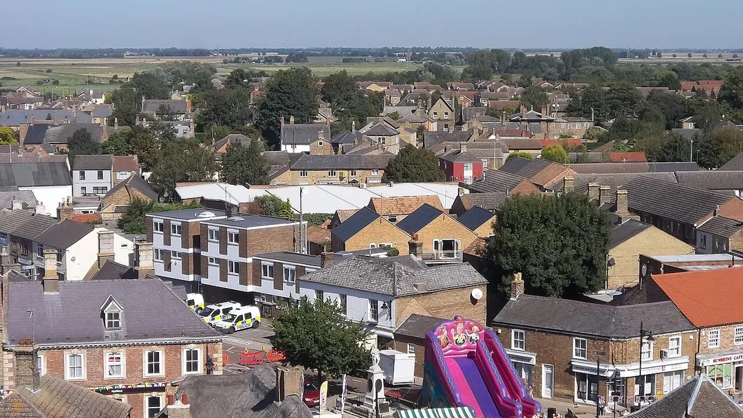 Looking north from St. Mary's church, Whittlesey, during the Whittlesey Festival 2012
