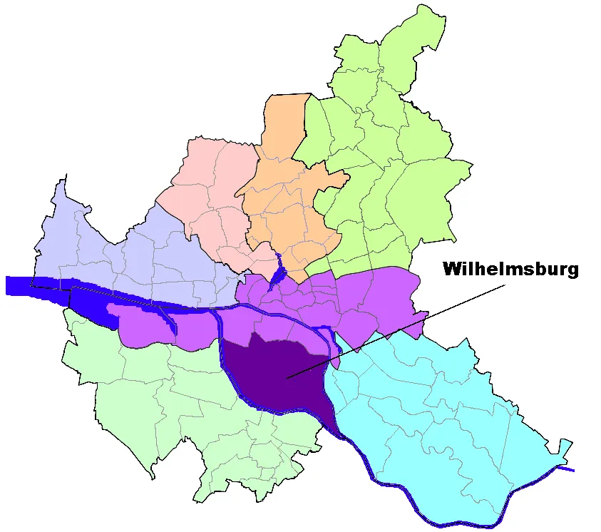 Location of Wilhelmsburg, Hamburg, Germany