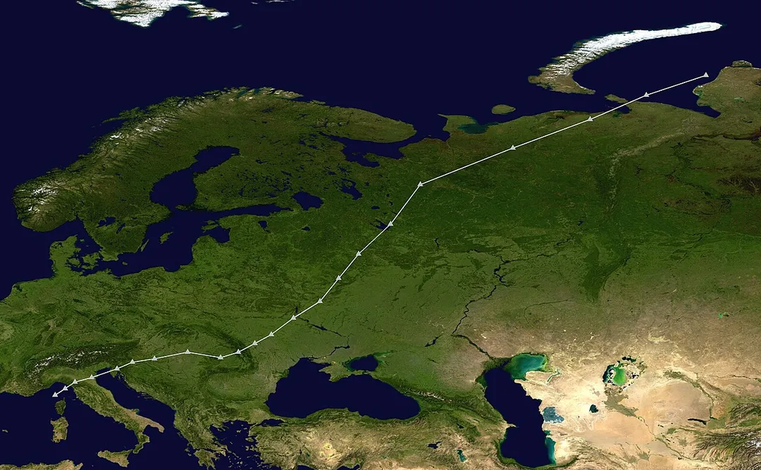Track map of Storm Ana of the 2022-23 European Windstorm Season