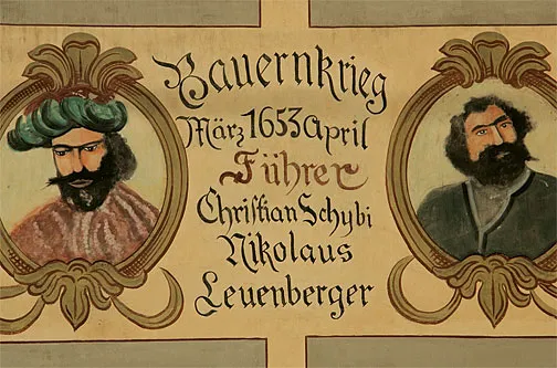 Wandgemälde zum Bauernkrieg beim Obertor in Willisau
