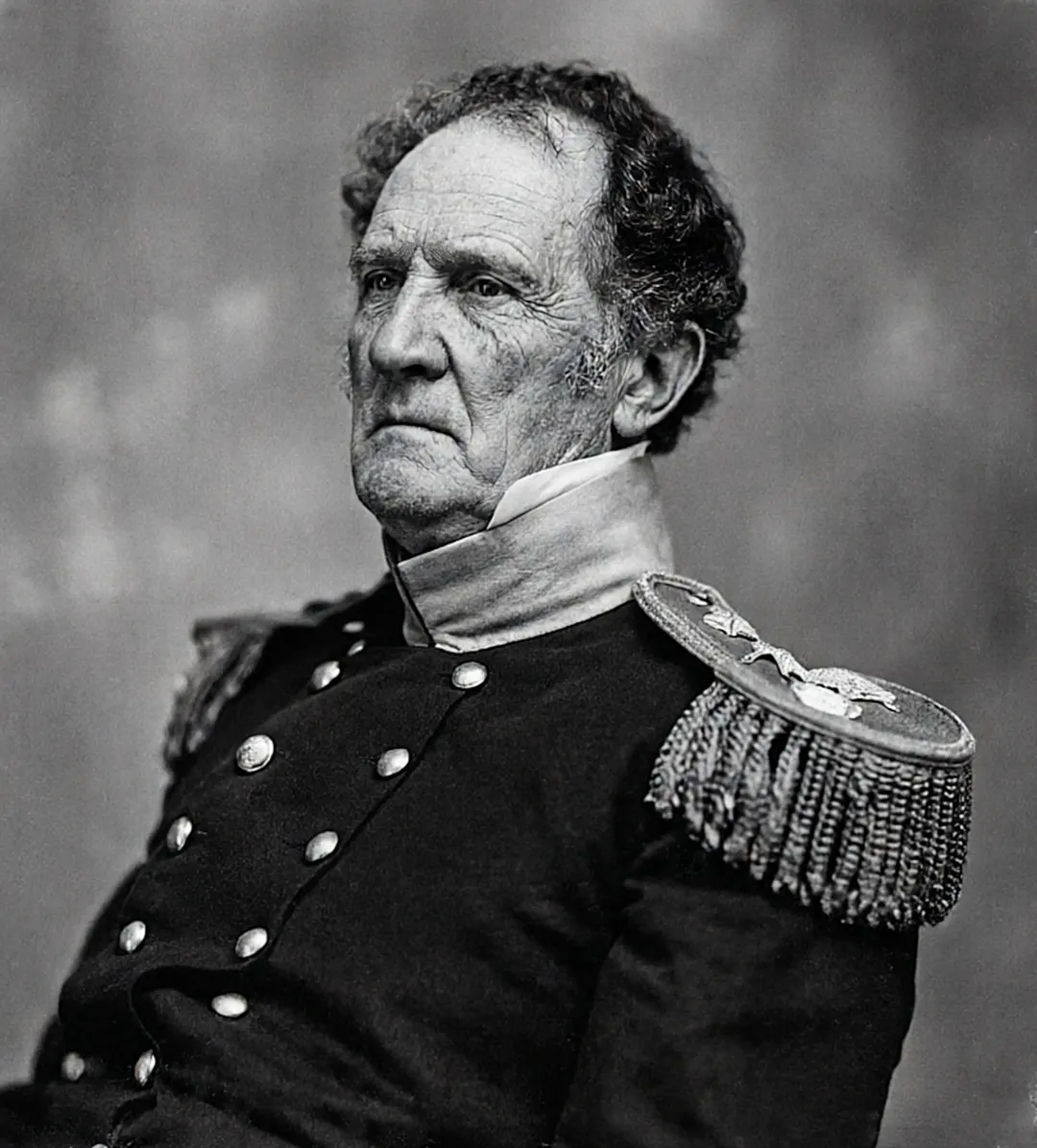 General Winfield Scott (1786 - 1866), daguerreotype created by Matthew Brady's studio circa 1849.