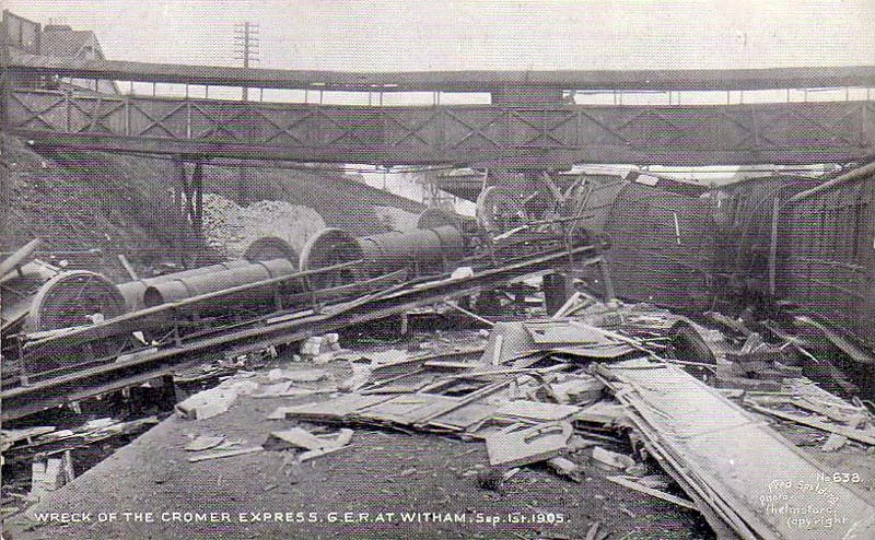 Witham Railway Station Accident September 1st 1905.
Author over 100 years old. I own postcard to which scan was taken.