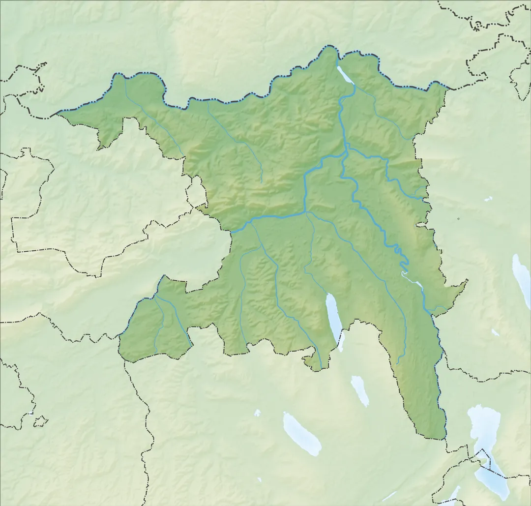 Reliefkarte des Kantons Aargau
