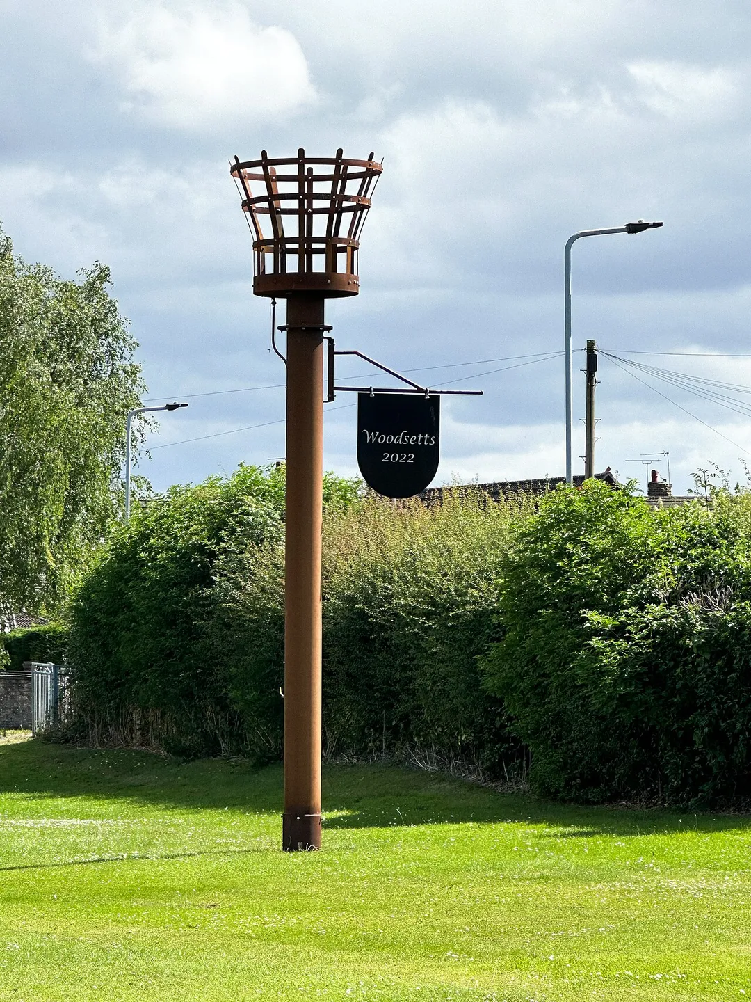 Beacon at Woodsetts, erected to mark the platinum jubilee of Queen Elizabeth II