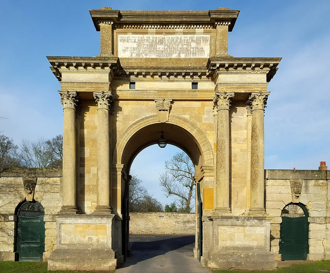 Woodstock Gate, Blenheim Palace - looking out. Built in 1723.