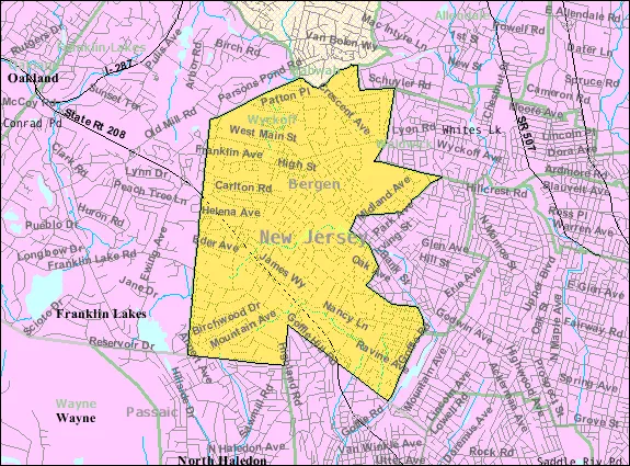 U.S. Census Bureau map of Wyckoff