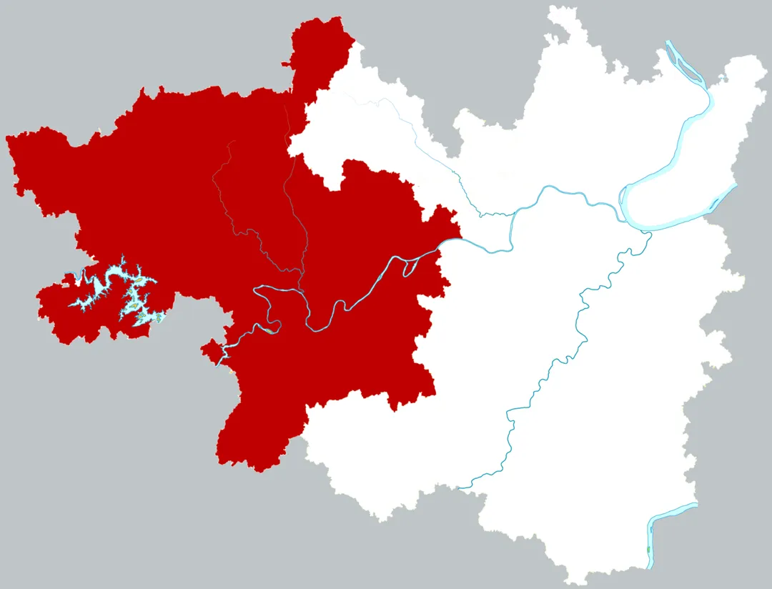 Location of Xiangxiang county-level city in Xiangtan city, China