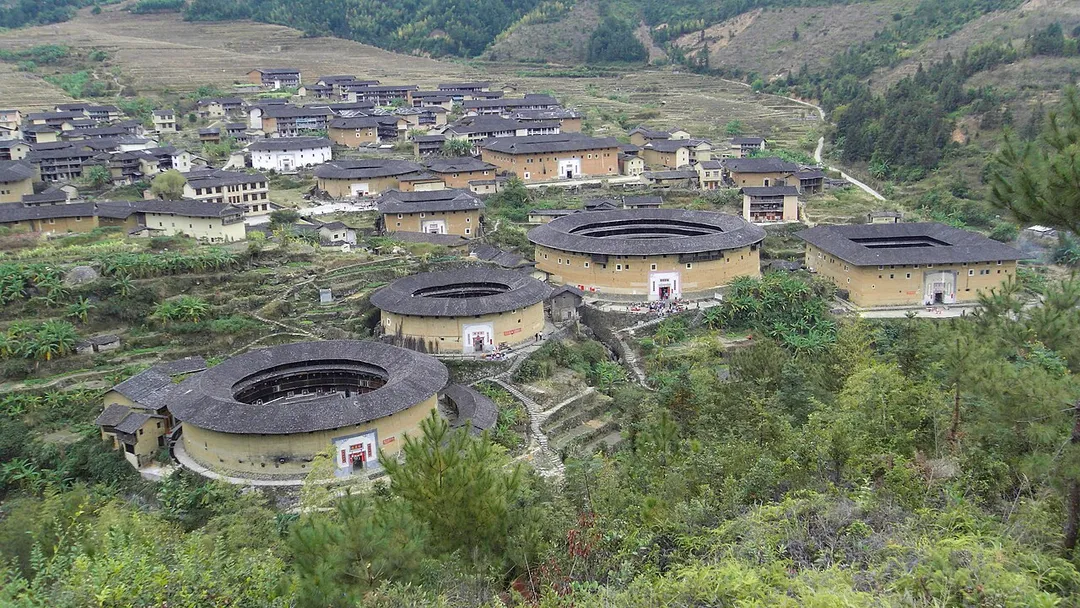 Chuxi Tulou cluster, Yongding County, Longyan, Fujian province, China.
