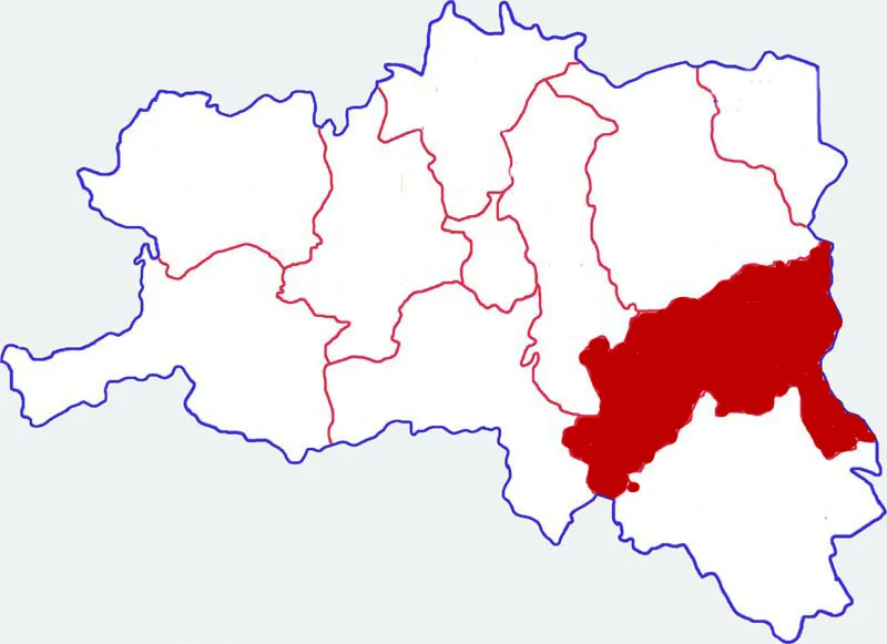 Location of Xixiang county in Hanzhong city, Shaanxi, China