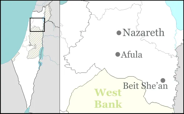 Jezreel sub-district of the North District of Israel for pushpin maps.