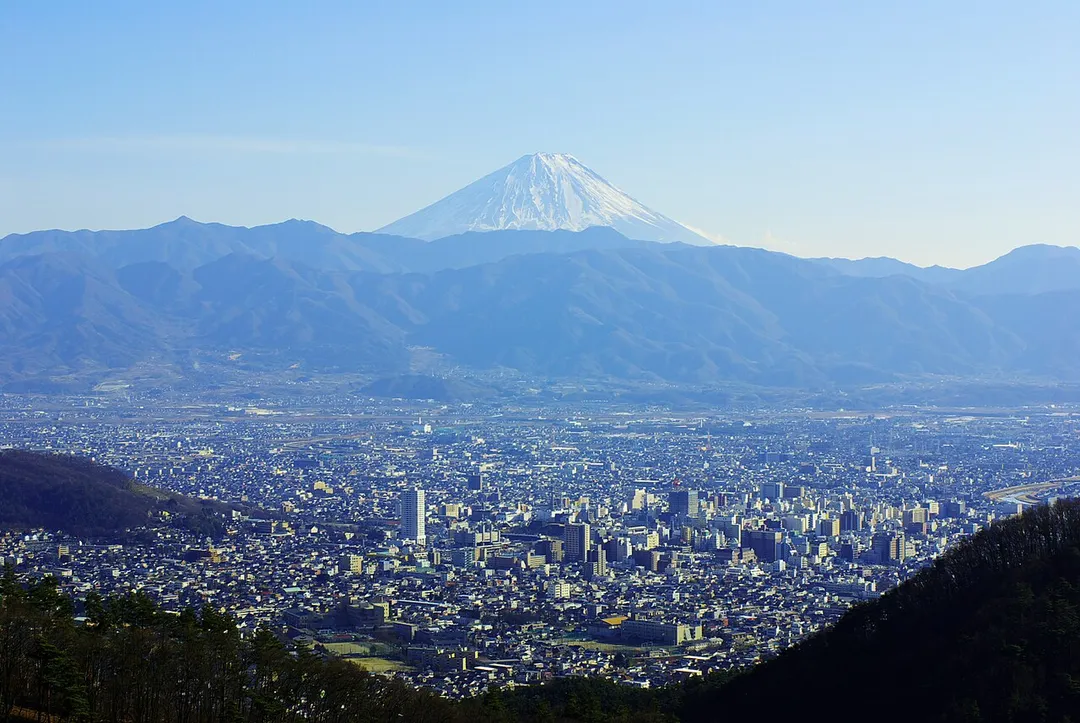 The downtown of Kofu City