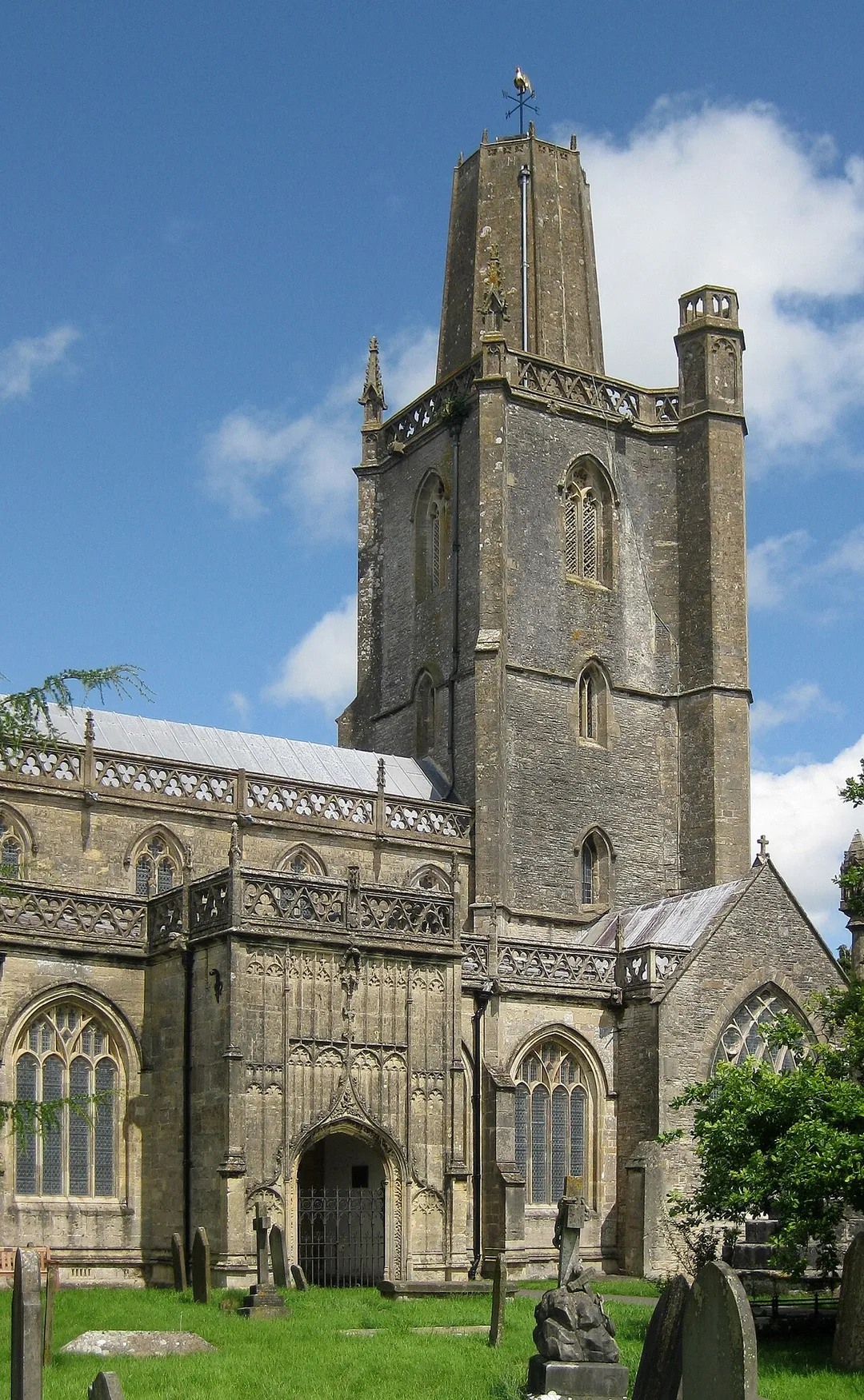 View from SW of St Mary's Church, Yatton, North Somerset, UK