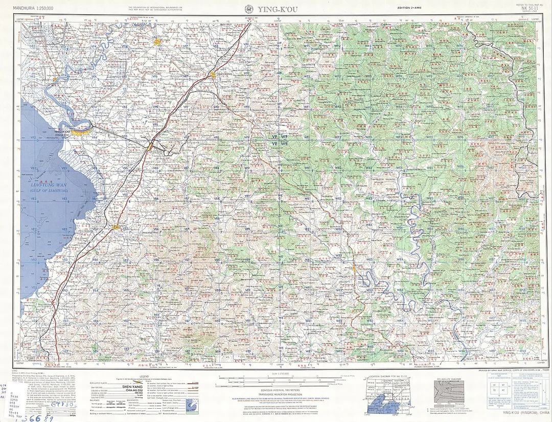 Map of Yingkou (Ying-k'ou, Yingkow) area, Liaoning