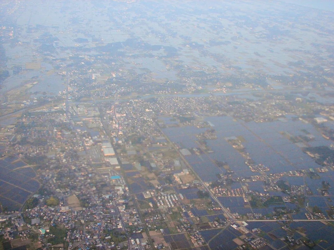 Yokoshiba (foreground) and Miyagawa (background) in Yokoshibahikari, Chiba, Japan