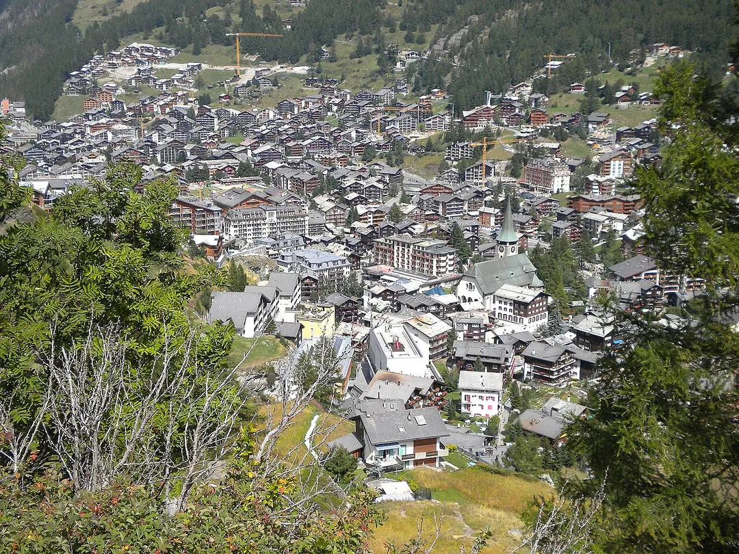 Vue sur le centre de Zermatt