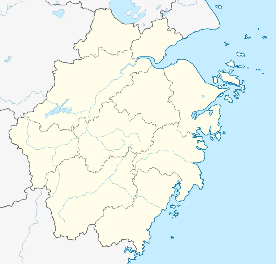 Location map of Zhejiang, China.