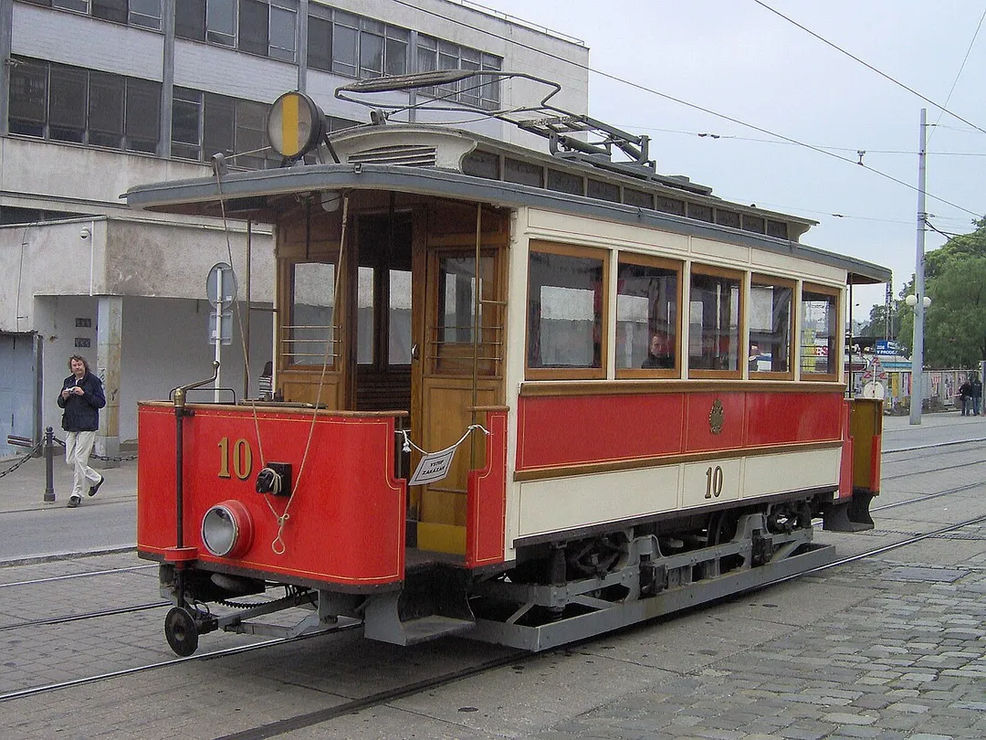Historical tram No. 10, 140 years of public transport in Brno, Czech Republic