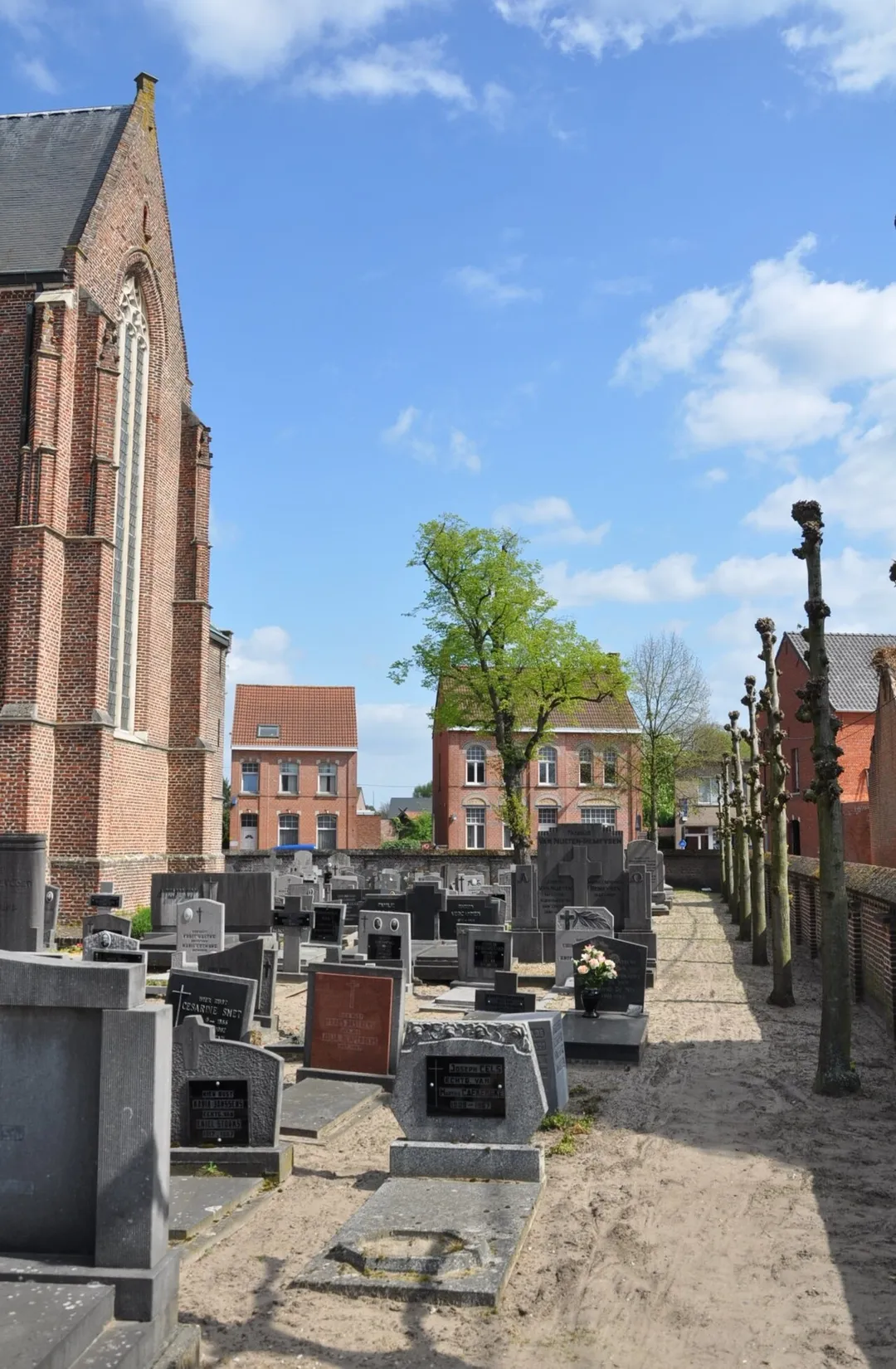 Cemetery of the Parish church of the Holy Elizabeth of Hungary, in Zoersel (Antwerp province, Belgium).