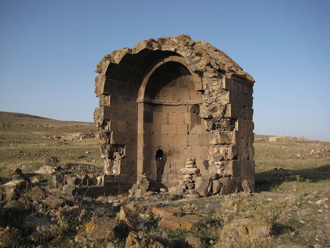 The funeral chapel adjacent to the church.